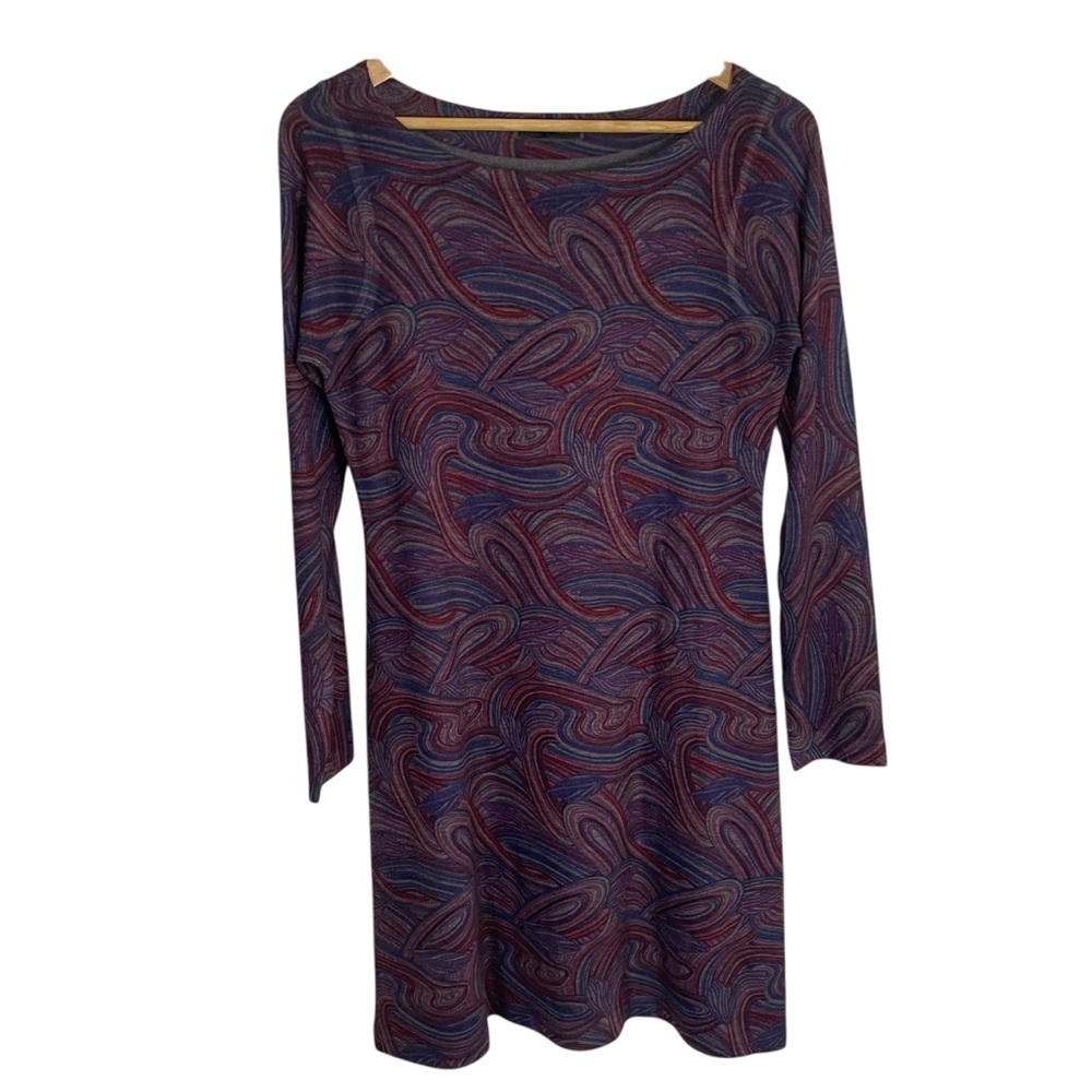 Nally & Millie USA Purple and Red Swirl Long Sleeve Dress Size Medium